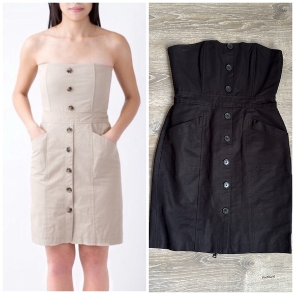 Jenni Kayne Strapless Button Down Placket Dress 2 - Picture 1 of 10